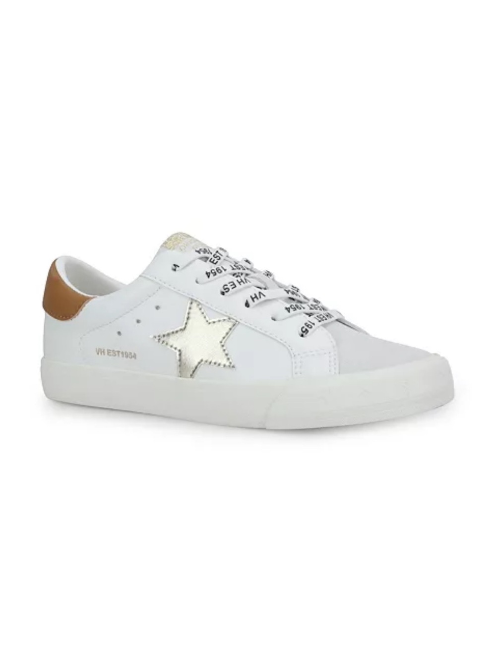 Vintage Havana Grande White Tan Leather Gold Star Accent Sneakers Women’s 8